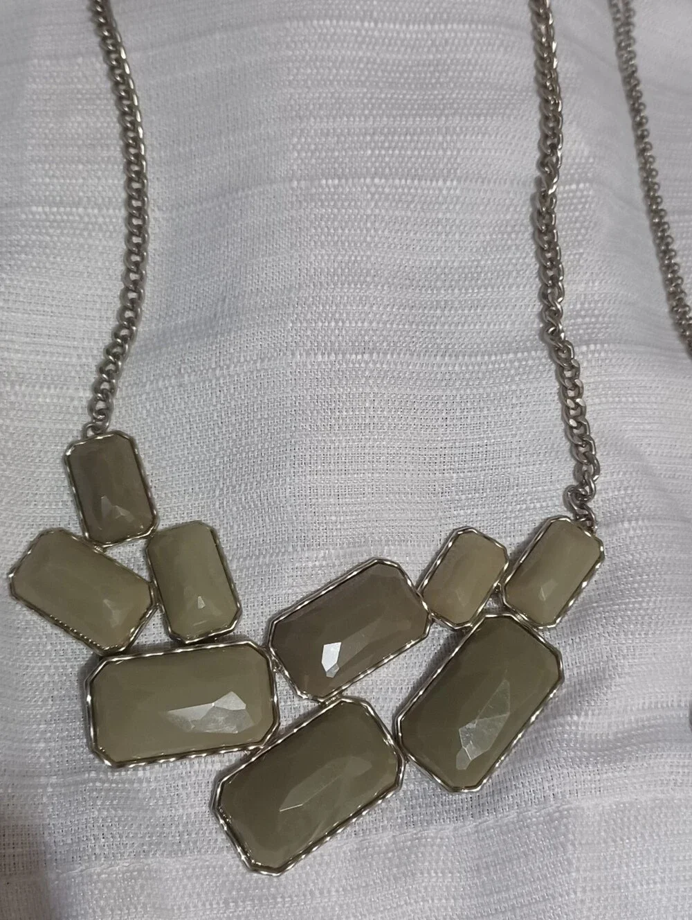 Business casual necklace jewelry lot bundle 2 long silver picture lockets signed
